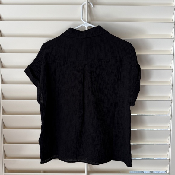 Calvin Klein Short Sleeve Cotton Shirt in Black (Size Small) - Picture 3 of 6